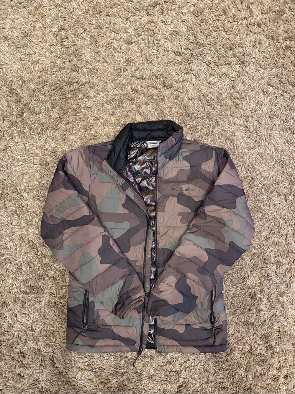 Columbia Men's Camo Packable Puffer Jacket - Green, Brown, Black
